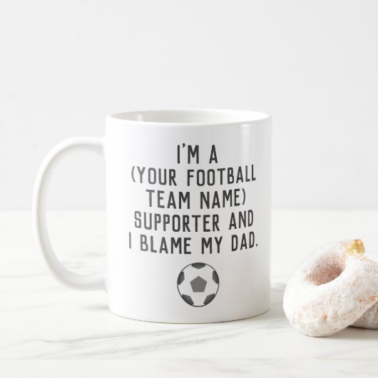 Amusant Fan de football tasse de café (Avec donut)