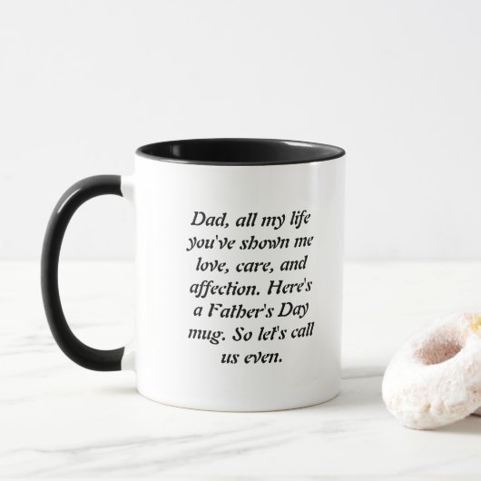 Amusant Fête des pères Mug (Avec donut)