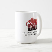 Amusant Fiançailles Cadeau Coeur & Bague Café Mug (Devant droit)