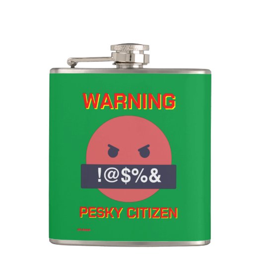 amusant flacon "AVERTISSEMENT PESKY CITIZEN" (Devant)