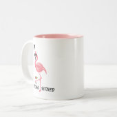 Amusant Flamant rose Flocking Retraité Cadeau Mug (Devant gauche)