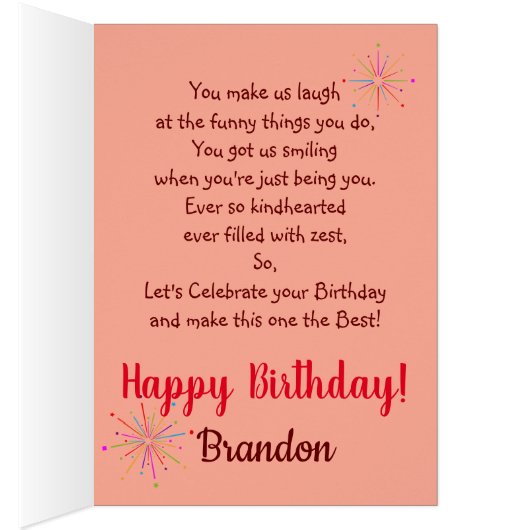 AMUSANT GARÇON D'ANNIVERSAIRE - BLEU / ROUGE PERSO (Intérieur (Droit))