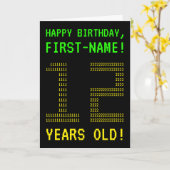 Amusant, Geeky, Nerdy "12 ANS !" Carte d'anniversa (Fleur jaune)
