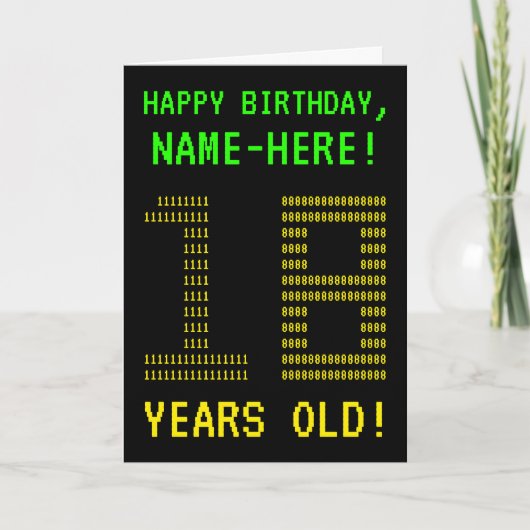 Amusant, Geeky, Nerdy "18 ANS !" Carte d'anniversa (Devant)