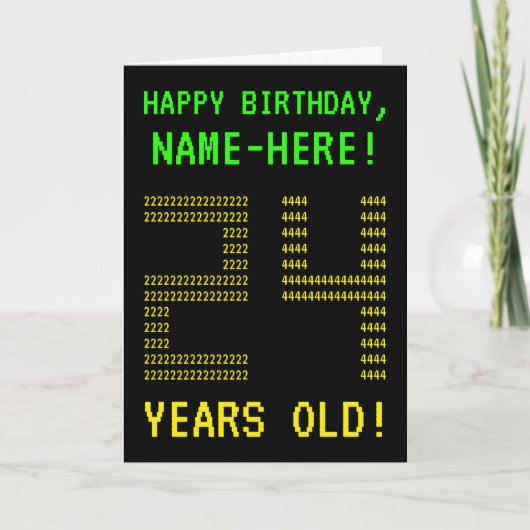 Amusant, Geeky, Nerdy "24 ANS !" Carte d'anniversa (Devant)