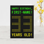 Amusant, Geeky, Nerdy "33 ANS !" Carte d'anniversa (Fleur jaune)