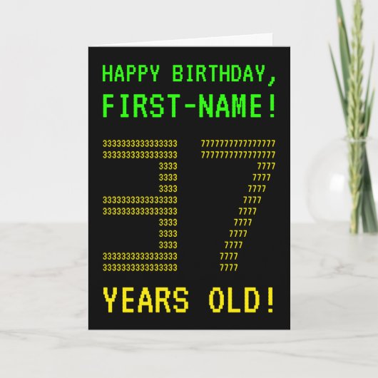 Amusant, Geeky, Nerdy "37 ANS !" Carte d'anniversa (Devant)