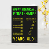 Amusant, Geeky, Nerdy "37 ANS !" Carte d'anniversa (Fleur jaune)