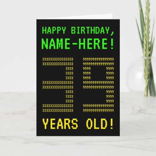Amusant, Geeky, Nerdy "39 ANS !" Carte d'anniversa (Devant)