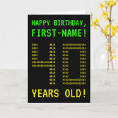 Amusant, Geeky, Nerdy "40 ANS !" Carte d'anniversa (Fleur jaune)