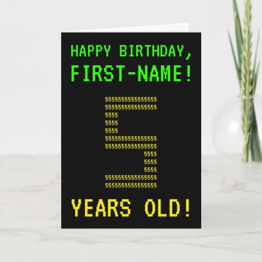 Amusant, Geeky, Nerdy "5 ANS !" Carte d'anniversai (Devant)