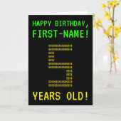 Amusant, Geeky, Nerdy "5 ANS !" Carte d'anniversai (Fleur jaune)