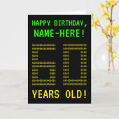 Amusant, Geeky, Nerdy "60 ANS !" Carte d'anniversa (Fleur jaune)