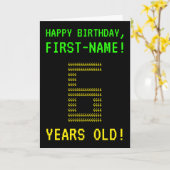 Amusant, Geeky, Nerdy "6 ANS !" Carte d'anniversai (Fleur jaune)
