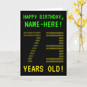 Amusant, Geeky, Nerdy "73 ANS !" Carte d'anniversa (Fleur jaune)