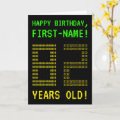Amusant, Geeky, Nerdy "82 ANS !" Carte d'anniversa (Fleur jaune)