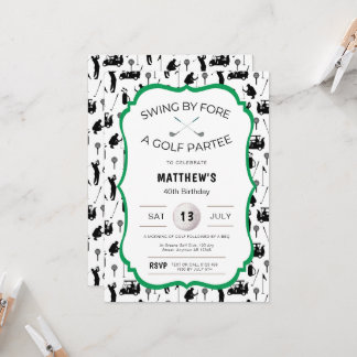 Amusant Golf Invitation pour une fête de golf d'an