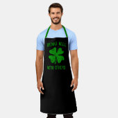 Amusant grand tablier vert noir St Patrick's Day p (Porté)
