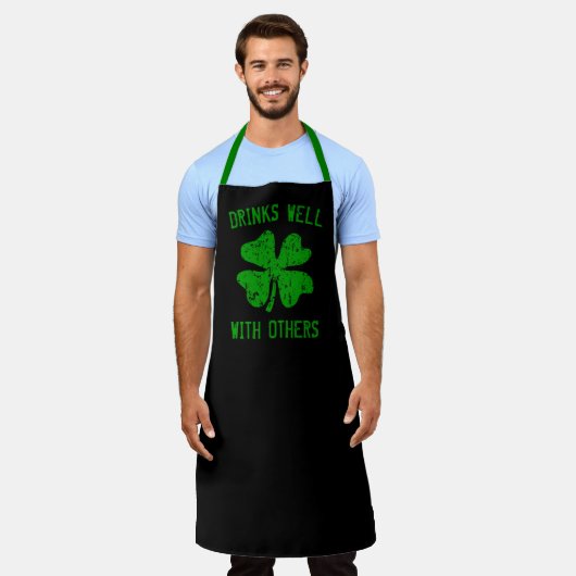 Amusant grand tablier vert noir St Patrick's Day p (Porté)