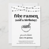 Amusant gratuit Ramen Invitation de fête d'anniver (Devant)