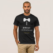 Amusant Groomsman White Cravate T-shirt Mariage (Devant entier)
