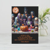 Amusant Halloween Costume Fête Invitation (Debout devant)