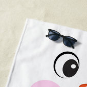 Amusant Happy Face Snowman Serviette de plage Noël (En situation)