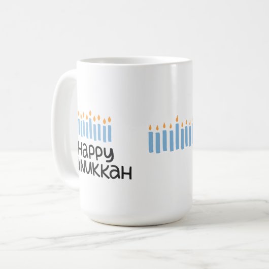 Amusant Happy Hanoukka 15 oz Mug (Devant gauche)