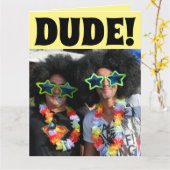 AMUSANT HIPPIE GRANDE CARTE D'ANNIVERSAIRE POUR LU (Fleur jaune)