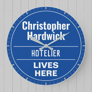 Amusant Hotelier Mur Plaque Style Grande horloge