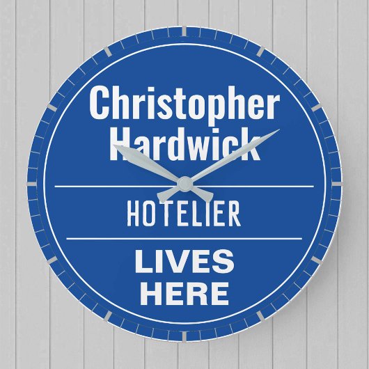 Amusant Hotelier Mur Plaque Style Grande horloge