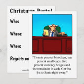 Amusant Humour financier Noël Fête Invitation (Devant / Derrière)