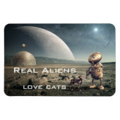 Amusant Imaginaire fou Cat Alien Magnet (Horizontal)