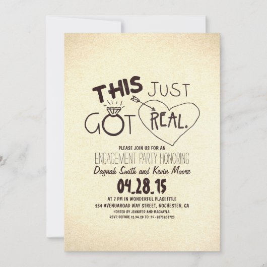 Amusant invitation à la fête d'engagement Ce n'est (Devant)