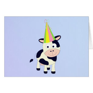 Amusant Joyeux Anniversaire à Moo Cute Party Cow