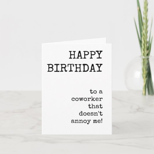 Amusant Joyeux Anniversaire, Coworker, Carte Téléc (Devant)