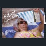 Amusant Joyeux Anniversaire Relaxant sur la plage<br><div class="desc">Relax ! C'est ton anniversaire ! Carte d'anniversaire humoristique vintage pour votre meilleur ami. Customisez cette carte si vous le souhaitez.</div>