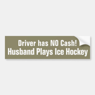 Amusant, Mari Joue Sticker Bumper De Hockey Sur Gl