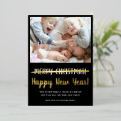 Amusant moderne Bonne année Foil Carte de vacances (Debout devant)