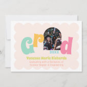 Amusant Moderne Colorful Graduation Faire-part (Devant)