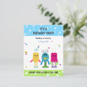 Amusant Monstres Invitation Anniversaire (Debout devant)