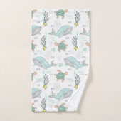 Amusant Nautique Motif de tortue marine (Serviette à main)