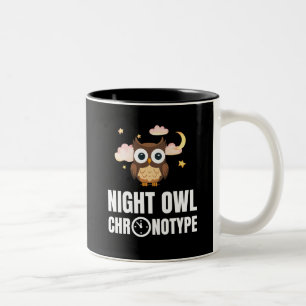 Amusant Night Owl Chronotype Tweekleurige Koffiemok