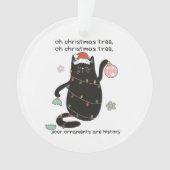 Amusant O Christmas Tree Humour de chat (devant)