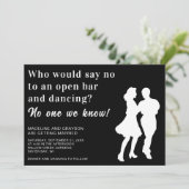 Amusant Open Bar Dancing Faire-part de mariage Déc (Debout devant)