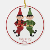 Amusant ornement des elfes de Père Noël avec des n (Devant)
