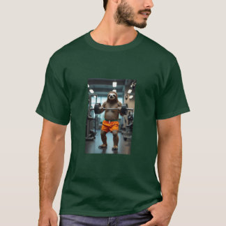 Amusant paresseux dans le t-shirt de la salle de s