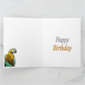 Amusant Parrot Parler Anniversaire Grande carte de (Intérieur)