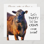 Amusant Pays Vache Bachelorette Fête Invitation (Devant / Derrière)