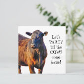 Amusant Pays Vache Bachelorette Fête Invitation (Debout devant)